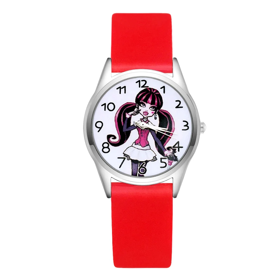 Милые стильные детские часы с мультяшным рисунком для девочек студентов