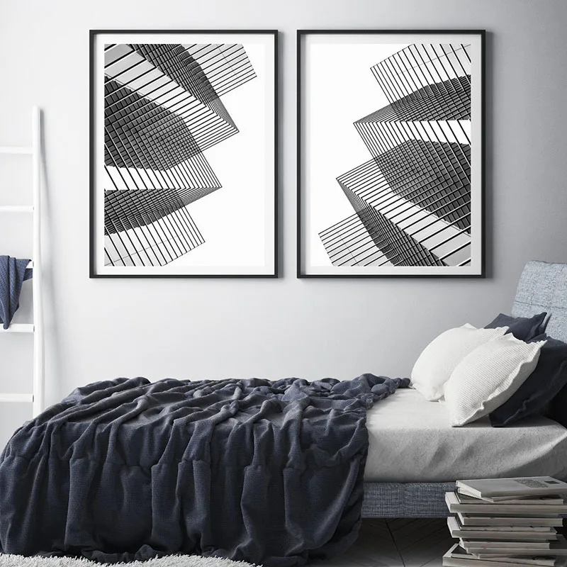 

Nordic Minimalist Geometric Canvas Poster Black White Posters Large Wall Art Prints Scandinavian Abstract Painting Bedroom Decor