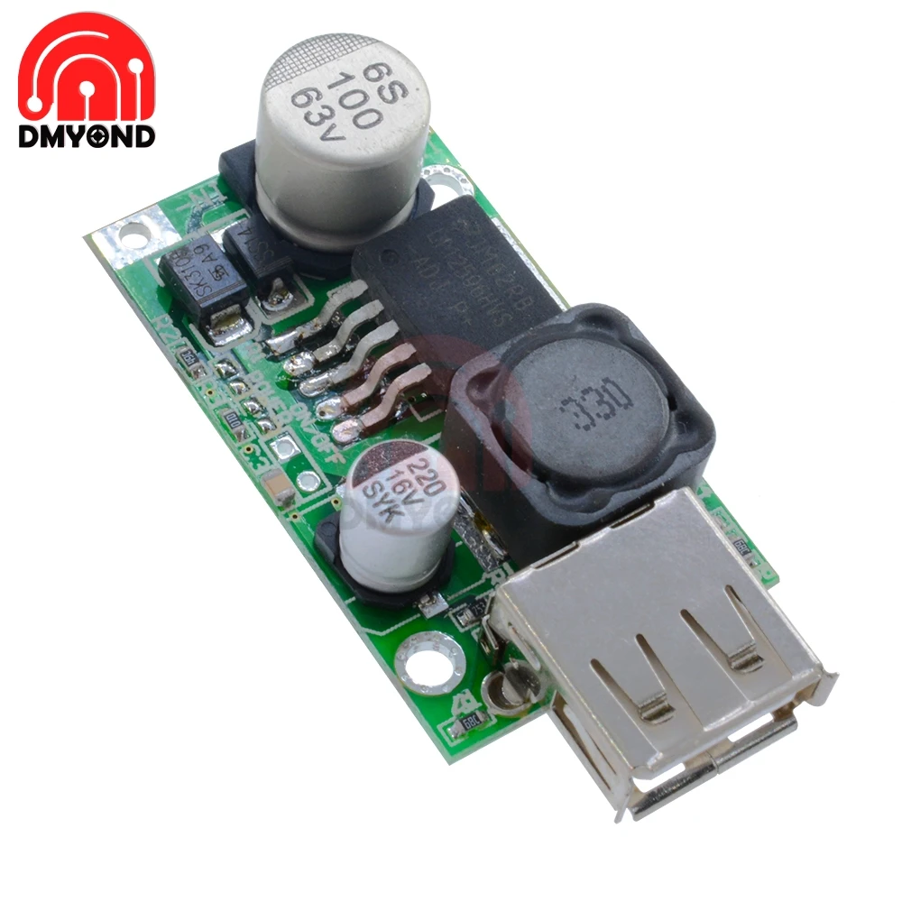 LM2596HV 5V DC понижающий преобразователь Плата модуль 9V 12V 24V 36V 48V до 3A USB зарядное