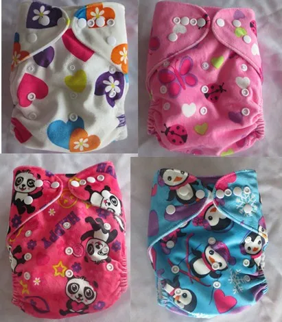 New Print Hot wholesale 50 diapers+100 inserts Baby Adjustable Diaper Washable Reusable Cloth Nappy Nappies Free Shipping