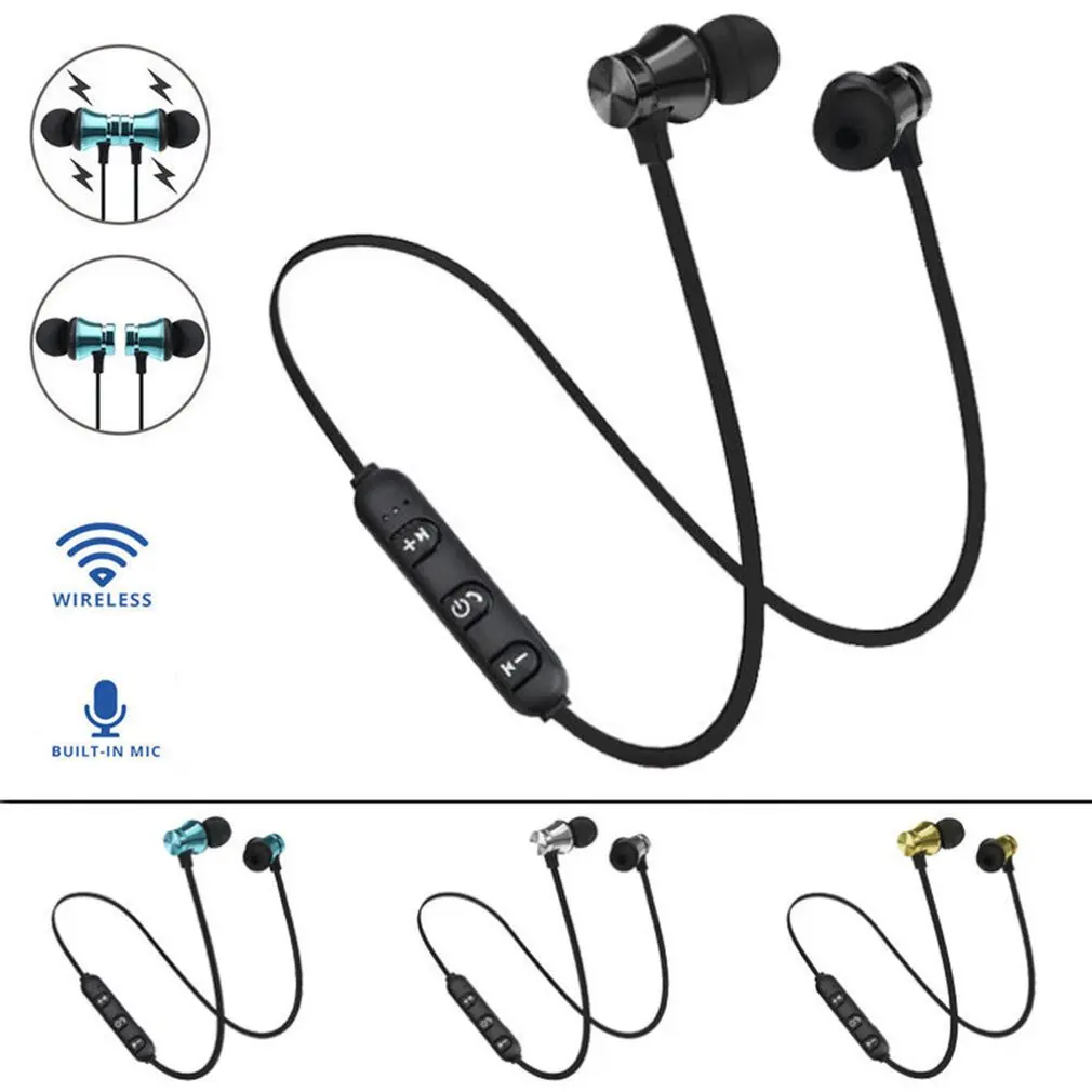Магнитные музыкальные bluetooth наушники 4 2 XT11 спортивные шейные беспроводные