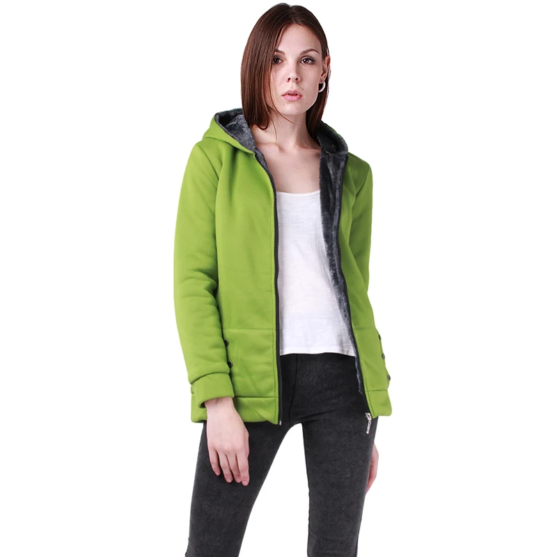 Утолщенная шерстяная куртка с капюшоном для женщин женские толстовки и