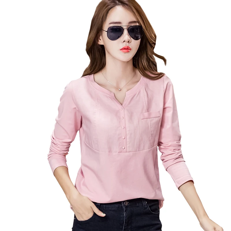 Женская льняная хлопковая Футболка Poleras Корейская футболка женские топы с