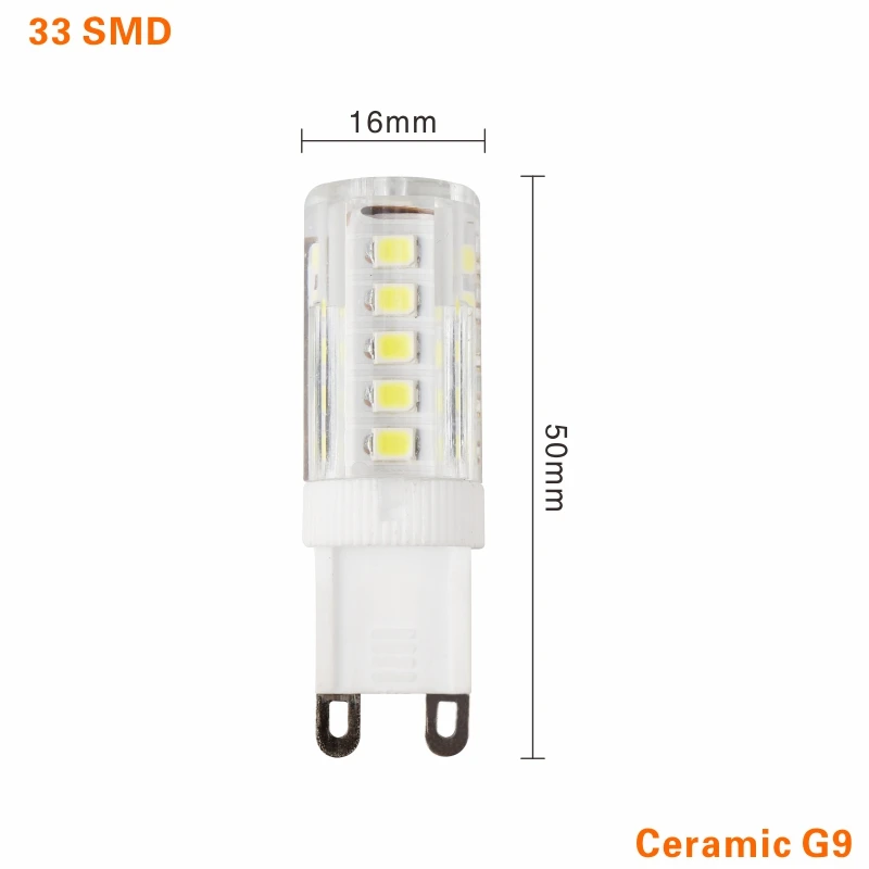 33 LEDs Ceramic G9 светодиодный Лампа 220V 14 Большие размеры 32-48, 64 96 104 светодиодный s COB SMD мини светодиодный G9 лампы светильник Керамика 360 градусов угол луча Светодиодный точечный светильник лампы - Испускаемый цвет: 33 LEDs Ceramic