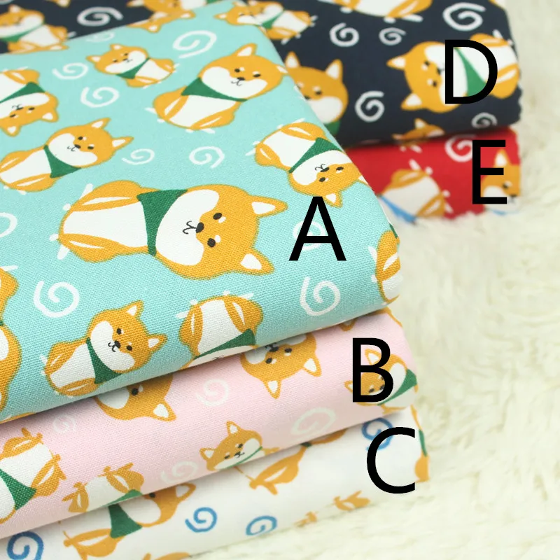 Оригинальный дизайн 5 видов цветов японский Шиба ину собака хлопок лен ткань по