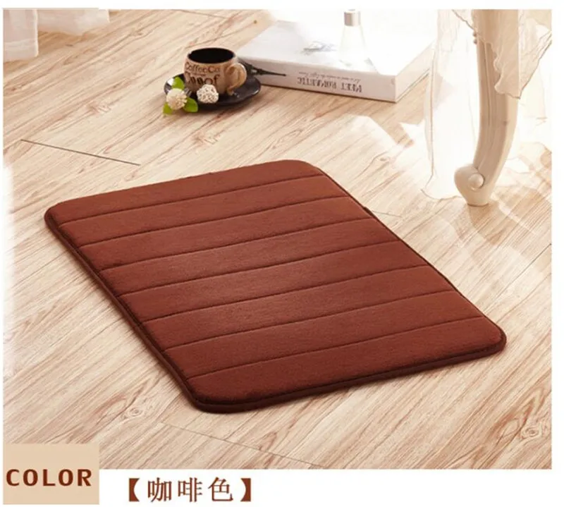 coffee 40*60 см Абсорбент Коврики для ванной мягкие Memory Foam дверь, пол Ванная комната Коврики Нескользящие rugs Ковры 6 Цвет доступны Прямая - Цвет: coffee