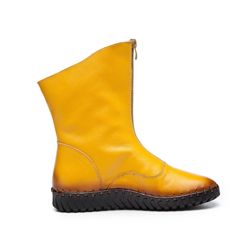 Новинка модные женские ботинки GKTINOO из натуральной кожи зимняя обувь