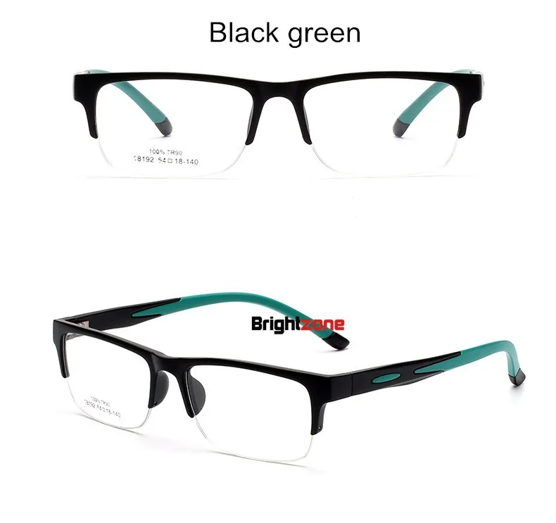 Brightzone,, модные, брендовые, новые, с полным ободом, TR-90, гибкие, Rx-able, по рецепту, оптическая оправа, очки для глаз Oculos De Grau - Цвет оправы: Black green 18192