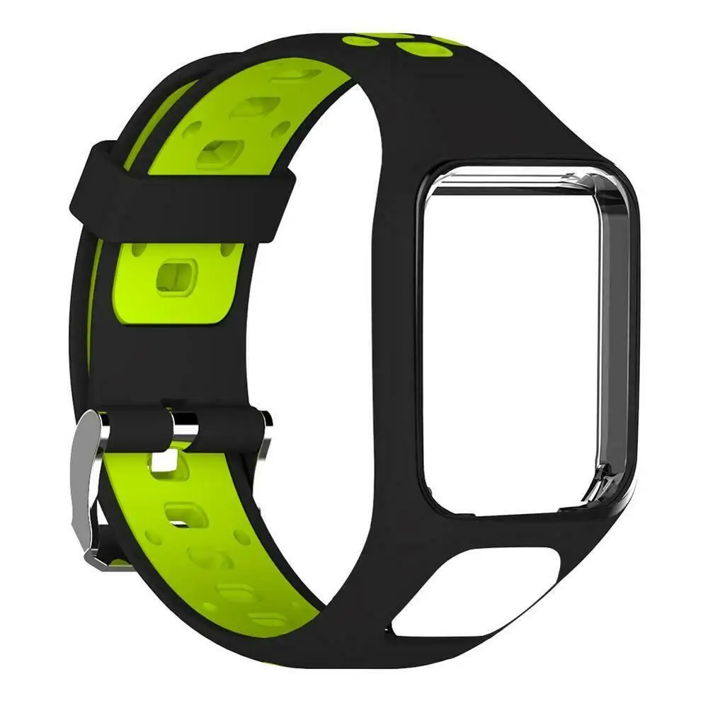 Black Green Сменный силиконовый ремешок для часов TomTom 2 3 Series Runner 2 3 Spark Golfer 2 Adventurer наручный ремешок gps часы фитнес Тра - Цвет: Black Green
