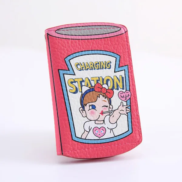 Red Bentoy, Модный женский клатч с мультяшным рисунком, мини-кошелек, кошелек для монет, сумка, визитница, чехол с подвеской на веревке - Цвет: Red