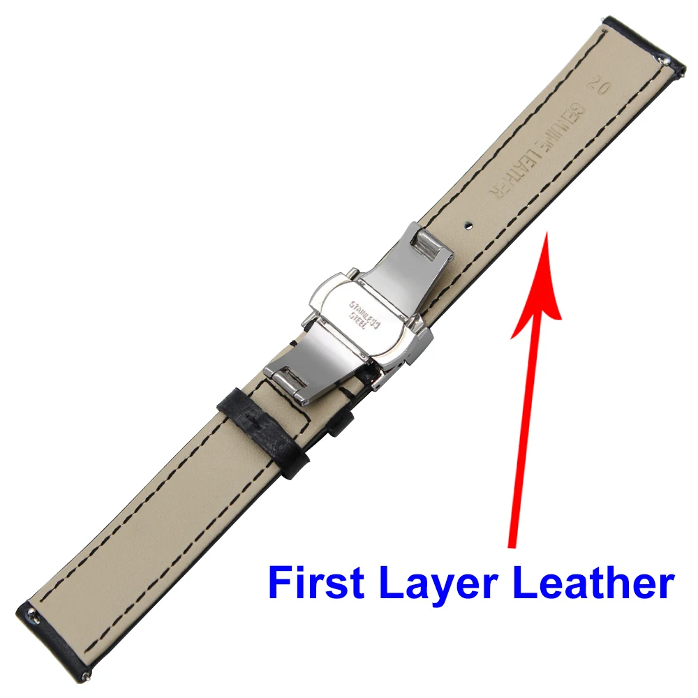 Ремешок из натуральной кожи для часов универсальный быстросъемный браслет с