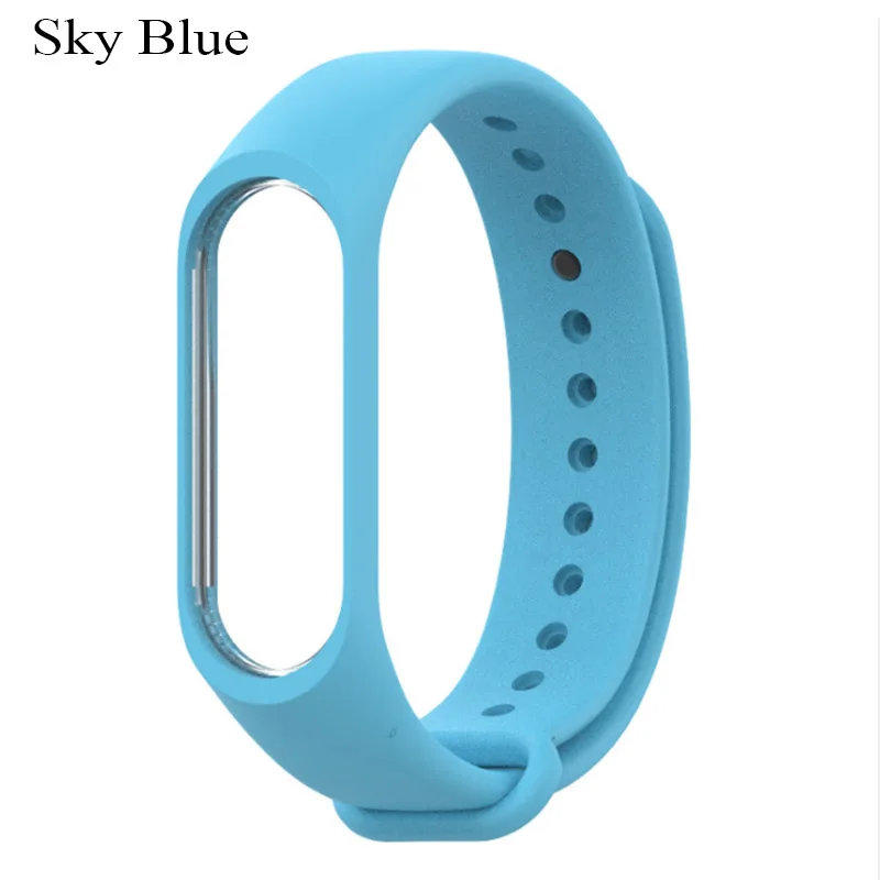 Sky blue Ремешок Mjobs mi 3 для Xiaomi mi, 3 браслета, ТПУ, mi band 3, аксессуары, mi band 3, сменный ремешок, 13 различных цветов - Цвет: Sky blue