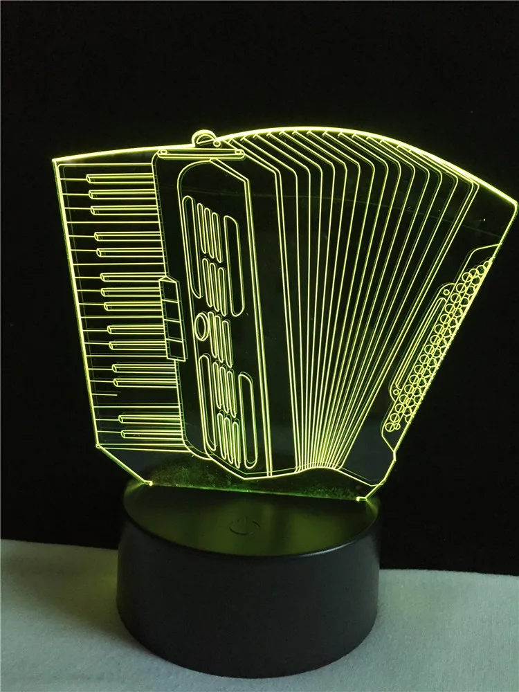 Креативный музыкальный инструмент аккордеон 3D лампа светодиодный USB настроение