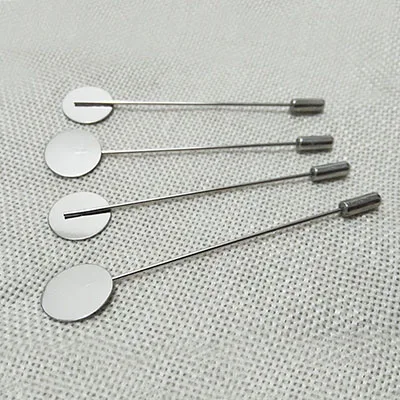 rhodium Нагрудный Знак Брошь плоская заготовка установка база для женщин и мужчин шаль накидка шарф фурнитура разъем безопасности хиджаб булавки иглы пробки diy - Цвет: rhodium
