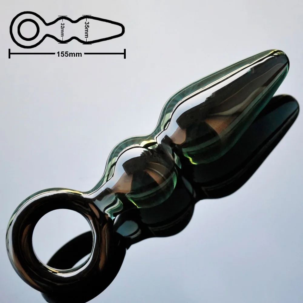 35 мм стеклянная Анальная пробка из пирекса Искусственный Пенис с искусственными