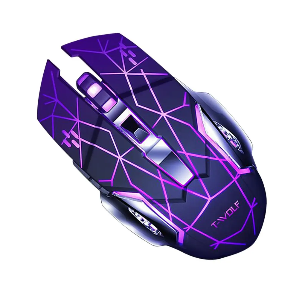 Q13 Rechargeable Wireless Mouse Silent Ergonomic Gaming Mice 6 Keys RGB Backlight 2400 DPI for Laptop Computer Pro Gamer | Компьютеры и