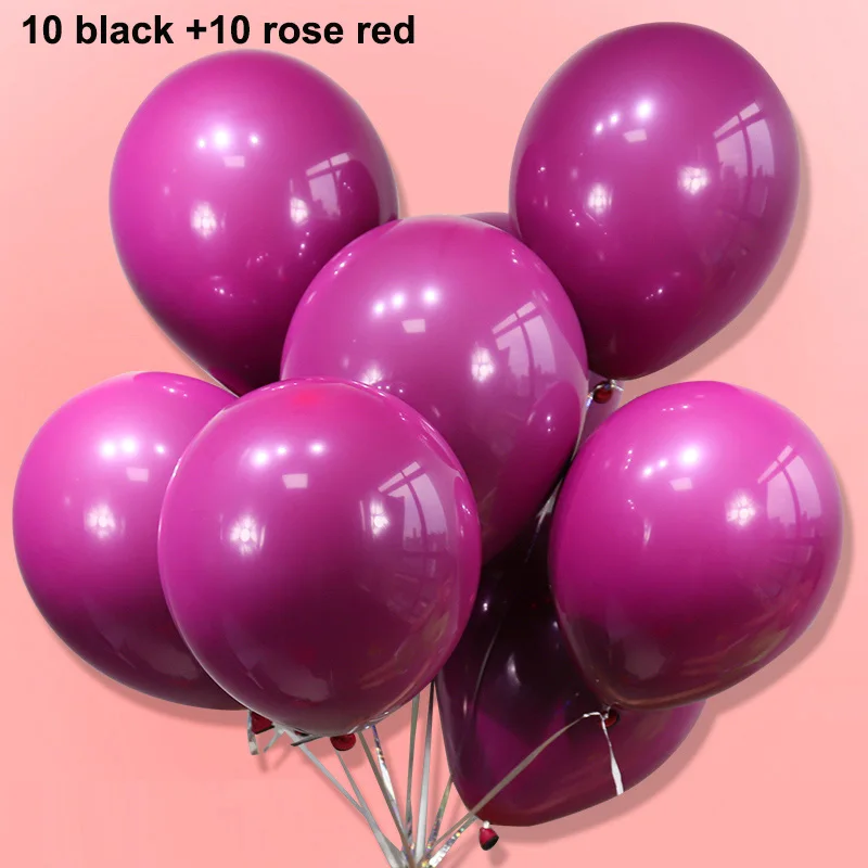 10Rose Red Перламутровый Рубиновый Красный шар свадебное украшение Новые блестящие металлические латексные шары Хромированные Металлические цвета воздушный шарик вечерние украшения - Цвет: 10Rose Red