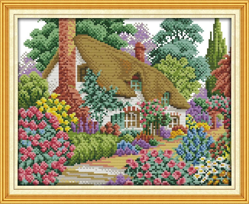 Набор для вышивки крестиком Midsummer hut lanscape garden 14ct 11ct напечатанный холст вышивка