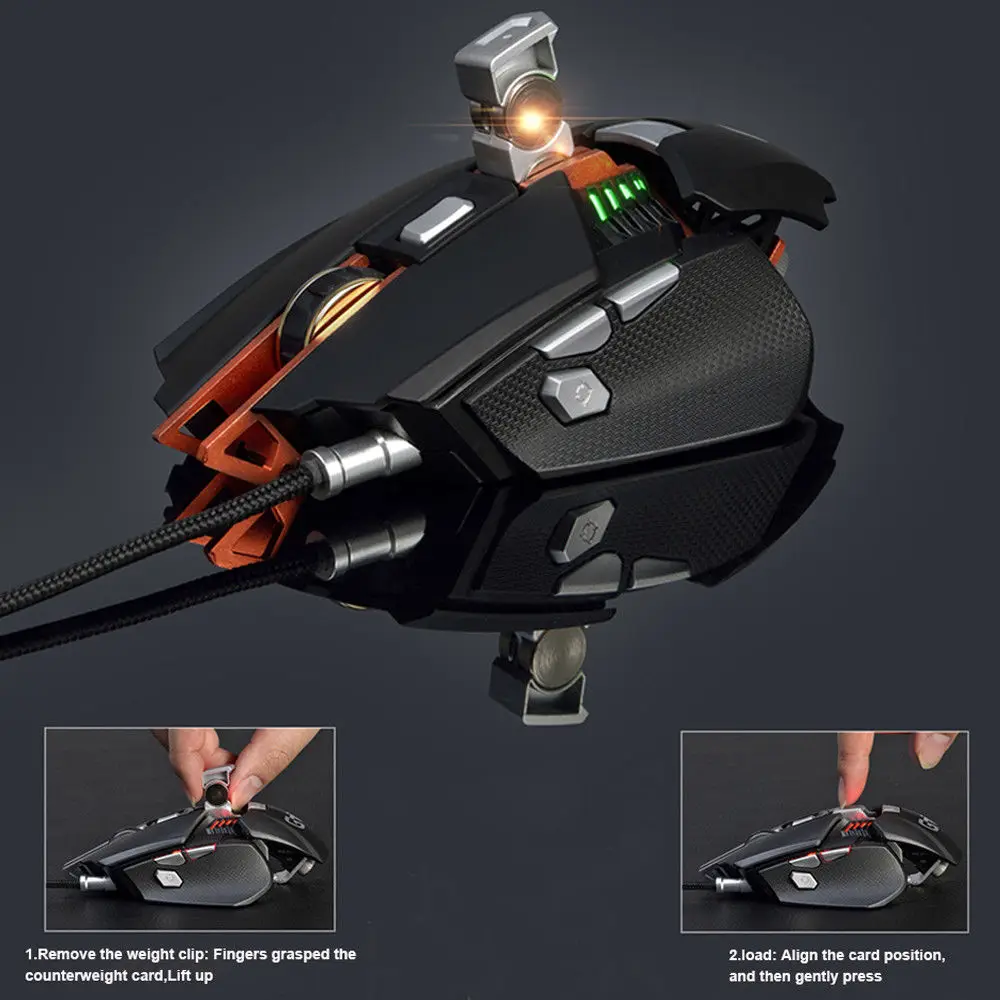 Проводная эргономичная оптическая игровая мышь Ajazz GTX 4000DPI RGB светодиодная