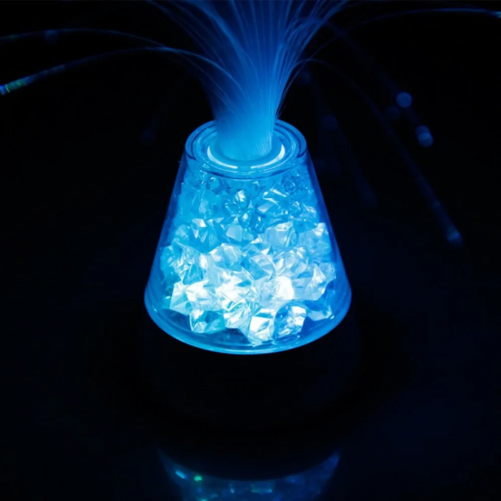 Creative Fiber Optic Lamp Remote Control Colorful Lighting Decor Light with Color-Changing Crystals Base for Festival Party Sale | Лампы и