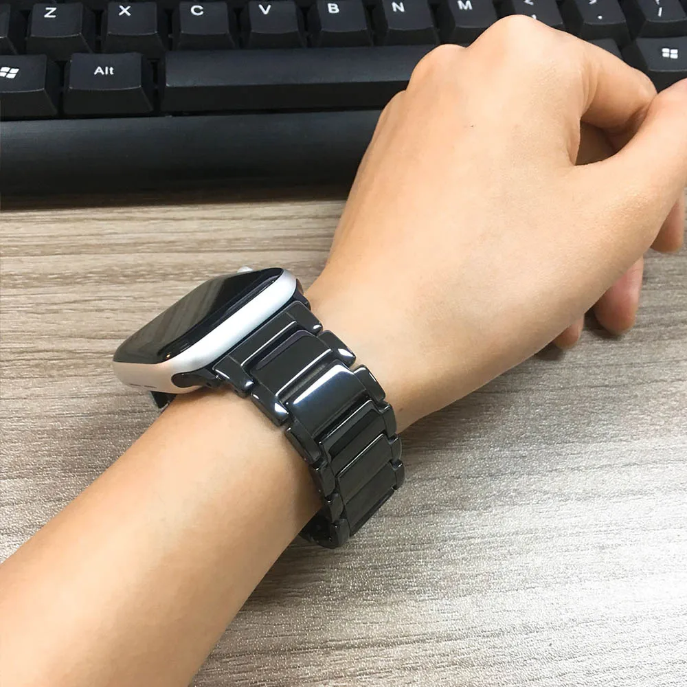 Stylish Elegant Ceramic Strap for Apple Watch Band Series 6 5 4 3 2 SE Replaceable Bracelet Belt for iWatch 38MM 42MM 40MM 44MM