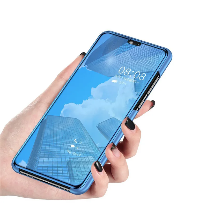Чехол Alxun для OnePlus 7 Pro, зеркальный флип-чехол, Кожаная подставка, умный вид, задняя крышка для Oneplus 7T Pro, чехол One Plus 7 Pro, чехол