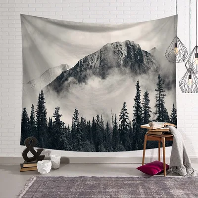 

Beautiful Night Sky Wall Tapestry Home Decorations Wall Hanging Forest Mountain Tapestries For Living Room Bedroom tapiz pared