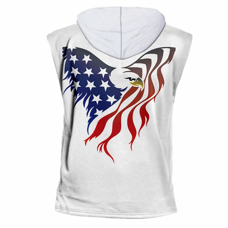 Жилет OGKB унисекс с кепкой для женщин и мужчин забавный рисунок американский флаг