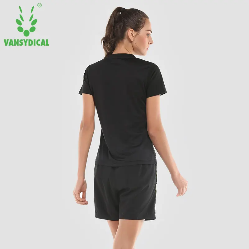 Vansydical спортивные костюмы женские летние беговые наборы быстросохнущие спортивные футболки+ шорты для активного отдыха волейбольная Спортивная одежда 2 шт