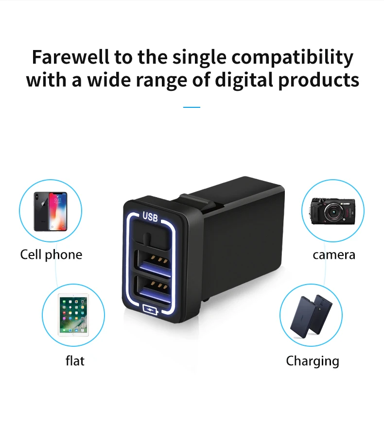 Автомобильное USB зарядное устройство Быстрая зарядка 2.0A 220 В 2 порта USB2.0 для iphone Micro usb type C Зарядка для телефона Nissan Все модели универсальные