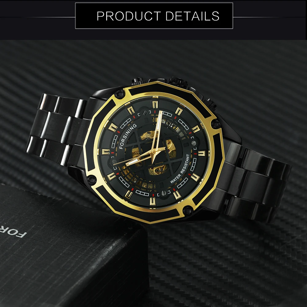 Новинка 2019 года FORSINING модные автоматические механические часы для мужчин ремешок