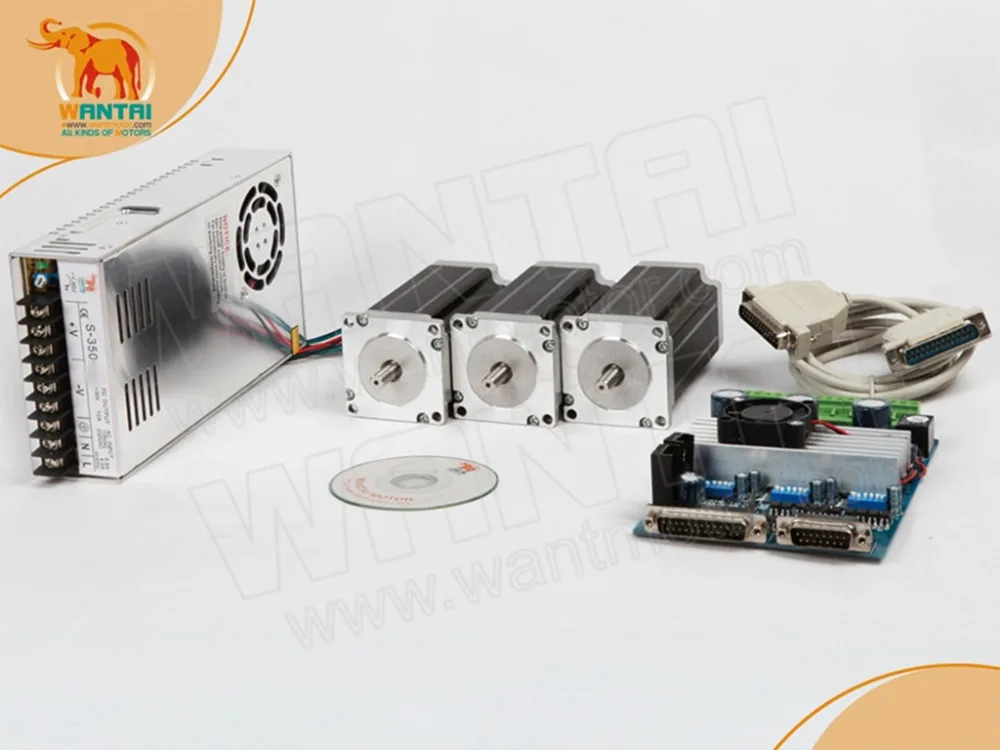 Россия Бесплатная доставка! Wantai 3 оси Nema23 шаговый двигатель 57BYGH627 270oz-in 4 провода +