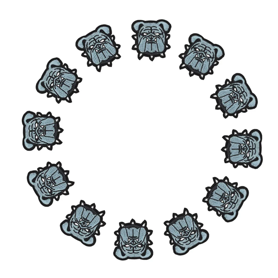 10 шт. нашивки в виде бульдога для одежды железная вышитая аппликация нашивка с