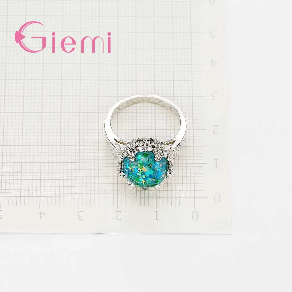 Очаровательный Оушен огненный опал кольца с узором земли новые стильные 925 пробы