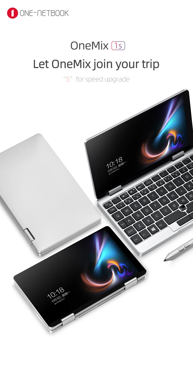 Один нетбук OneMix 1S Карманный ПК intel 3965Y двухъядерный 8 ГБ ОЗУ 128 Гб SSD 7,0 дюймов 1920*1200 ips Windows 10 wifi HDMI