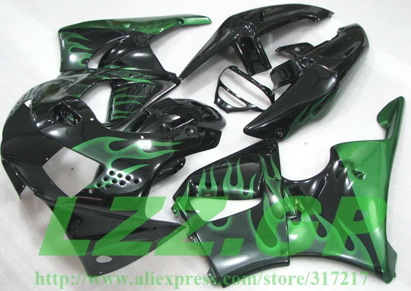

100%NEW fairings for 98 99 CBR900RR 919 98 99 CBR 900RR 1998 1999 CBR919RR 98 99 green flame black fairing kits #66EEF LZZ.GP