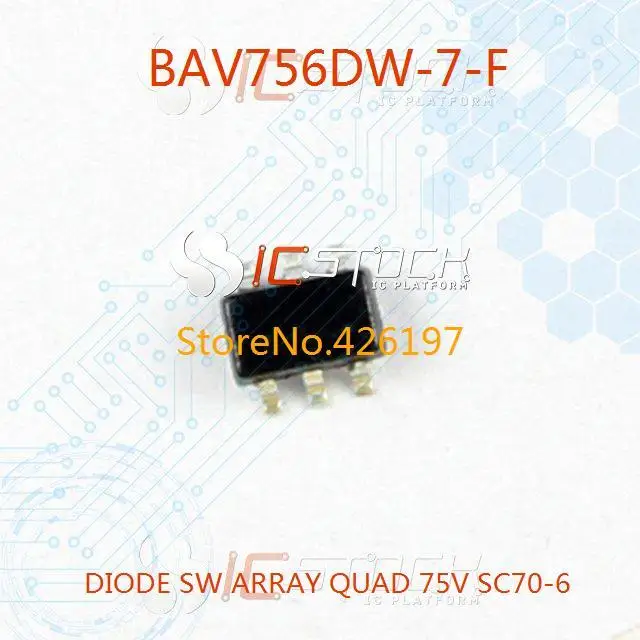 Бесплатная Доставка BAV756DW-7-F ДИОД SW ARRAY QUAD 75 В SC70-6 756 BAV756 30 ШТ. |