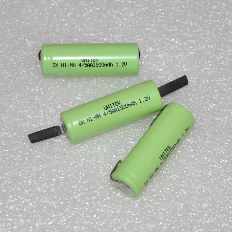 5-10 шт 1,2 V 4/5AA перезаряжаемая батарея 1500mah 4/5 AA Ni-MH nimh 14430 ячейка с контактами для электробритва зубной щетки
