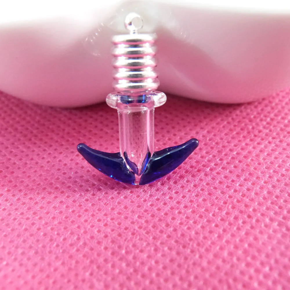 20 шт./лот 5x17x20 мм синий якорь форма рис флакон стекло Желая бутылка & Крышка резина