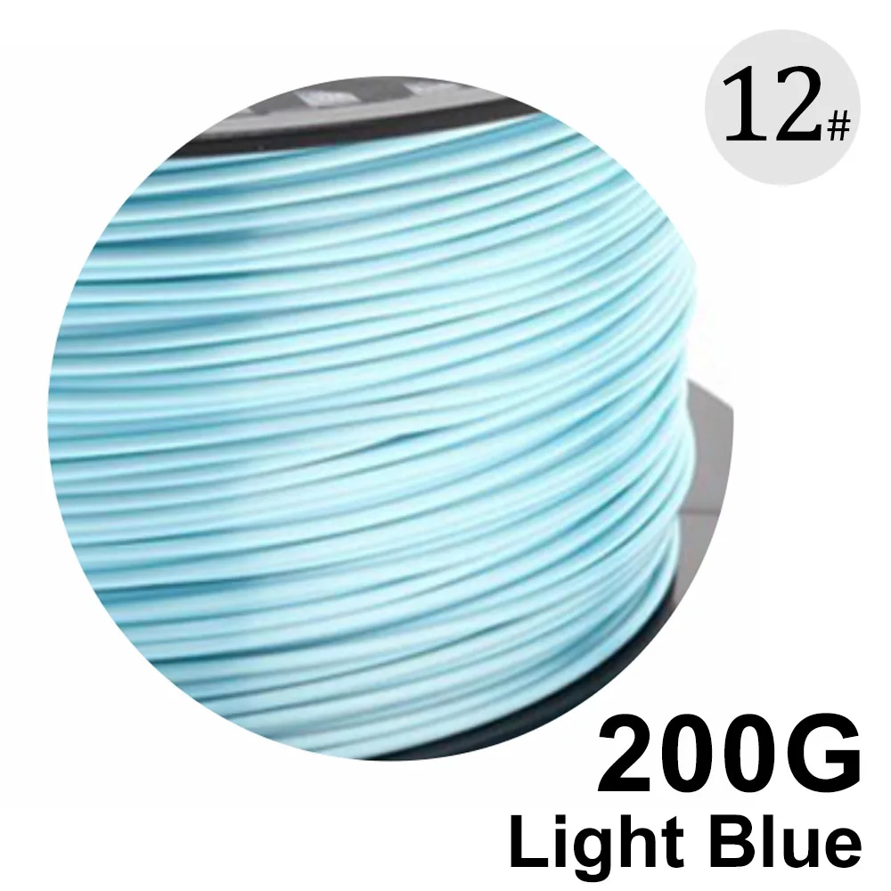 light blue Noulei шелковые блестящие 3D принтеры Pla нити 1,75 мм 200 г шелковистый богатый блеск 3d материалы для печати - Цвет: light blue