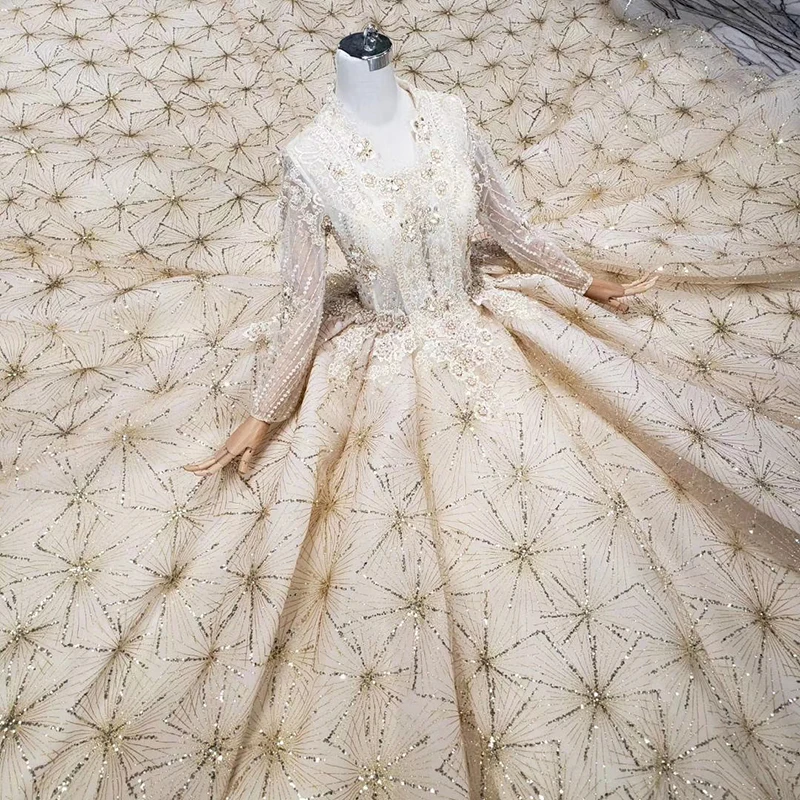 Женское вечернее платье с v образным вырезом HTL311 Золотое кружевное цвета