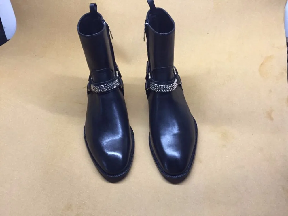 WPG/мужские ботинки с кожаным рукавом черные в английском стиле зимние ретро|boots