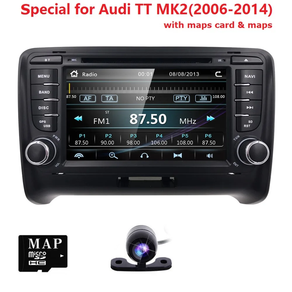 7&quotdouble din Autoradio 2 For AUDI TT MK2 Multimedia Car Stereo Radio GPS 2006 2007 2008 2009 2010 2011 2012 2013 2014 3G BT |