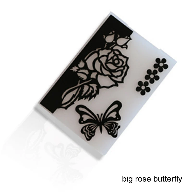 big rose butterfly Embossing Folder Wedding Decor Photo Album Wine Bottle Christmas Love Heart Card Making Scrapbooking Paper Card Craft - Цвет: big rose butterfly