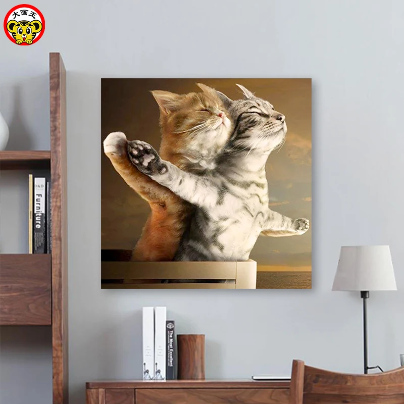 Картина по номерам художественная краска по номерам Diy животное милый Титаник кошка фон стены Ручная роспись заполнение декоративное украшение