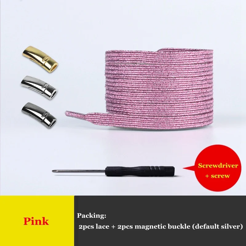 Pink Новые магнитные шнурки эластичные фиксирующие шнурки специальные креативные шнурки без завязок шнурки для детей и взрослых шнурки для кроссовок - Цвет: Pink