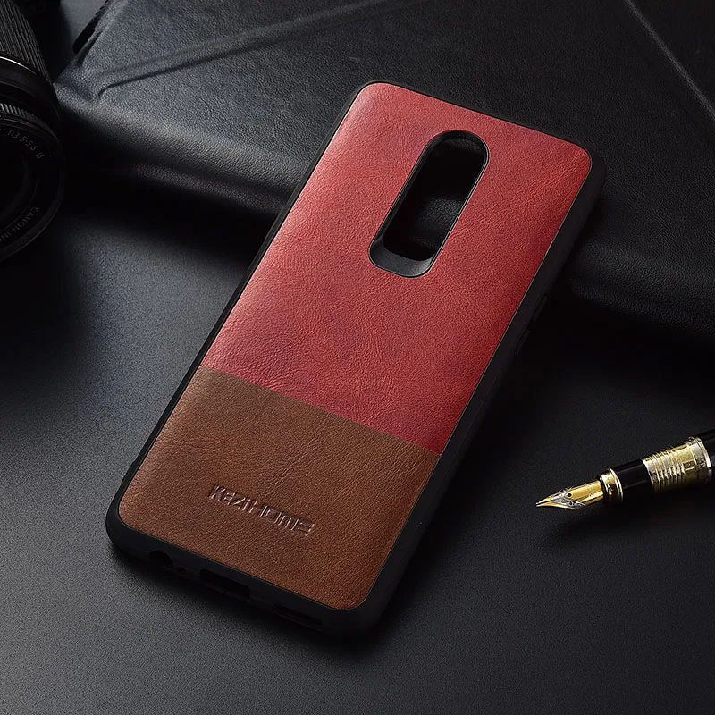 Чехол для Oneplus 6 KEZiHOME роскошный популярный цвет натуральная кожа силиконовый край