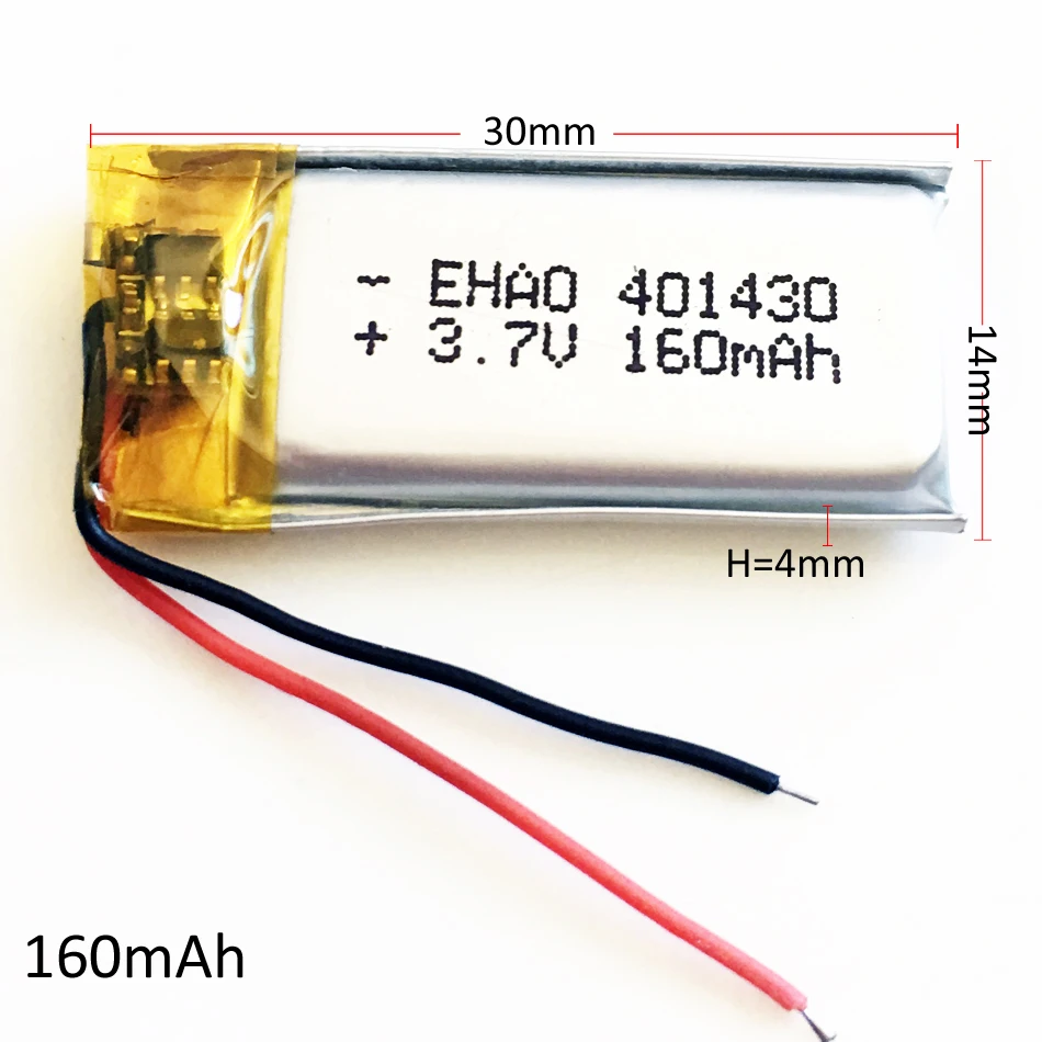 Литий-полимерные аккумуляторные батареи 3,7 в 160 мАч 401430 для Mp3 GPS PSP Bluetooth наушников гарнитуры умных часов