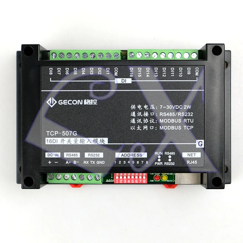Модуль Ethernet 16DI модуль управления сбора промышленного оборудования Modbus RTU и порты