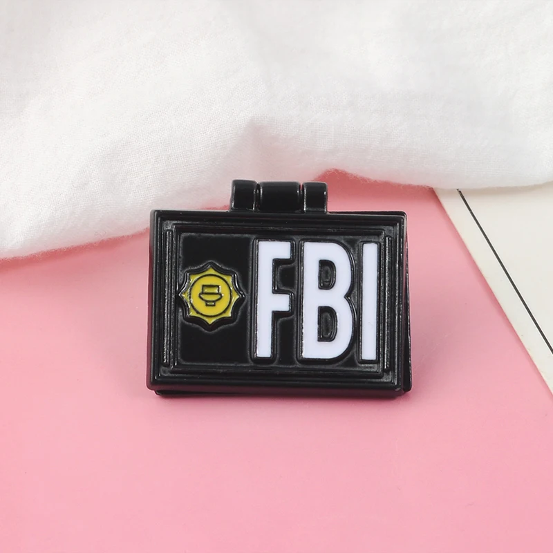 FBI ID photo card holder эмаль модная брошь полицейский одежда ювелирные изделия джинсовая